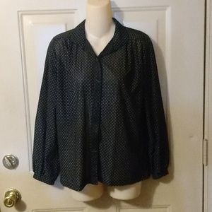 Vtg office lady sheer blouse